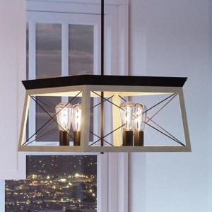 Urban Ambiance Luxury Luxe Industrial Chandelier,  12"H x 20"W,  Charcoal Finish, UHP2123 - 1 of 4
