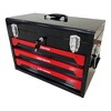 Whizmax 3Drawer Metal Toolbox With Ball-Bearing Drawer Slides- Portable Tool Chest Organizer With Tools Set(Black+Red) - 4 of 4