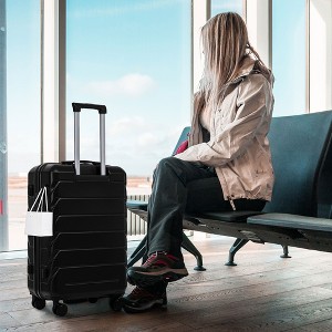Ridstar Set of 3 ABS Spinner Wheel Luggage with Combination Lock-Black - 1 of 4