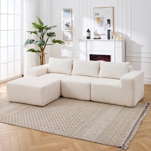 Hrinhom 100.8" W L-Shaped Convertible Sofa Couch, Modern Modular Sectional Sofa - 1 of 4