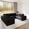 WJSHome 134 Inch Modular Cloud Couch, Boneless Sectional Couches for Living Room, Deep Seat Corduroy Fabric No Assembly Required Sleeper Sofa - 3 of 4