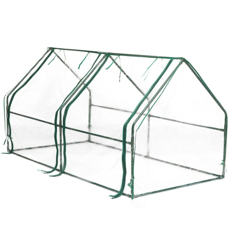 Gardenised Green Outdoor Waterproof Portable Plant Greenhouse with 2 Clear Zippered Windows, 3 of 12
