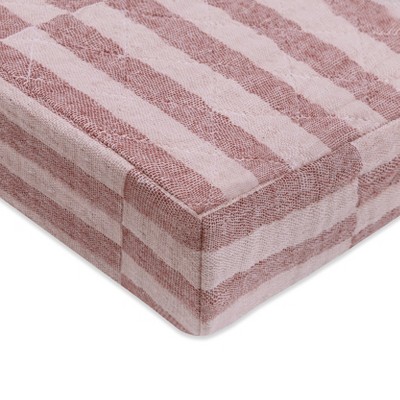 Babyletto Quilted Muslin Changing Pad Cover, GOTS Certified Organic Cotton - Maroon Stripe