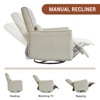 Swivel Rocking Recliner Chair, Manual Recliner Glider with Lumbar Support & Faux Leather Upholstery, Living Room,Bedroom,Nursery, Home Theater - 4 of 4
