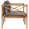 vidaXL Patio Bench with Dark Gray Cushions Solid Teak Wood - 3 of 4