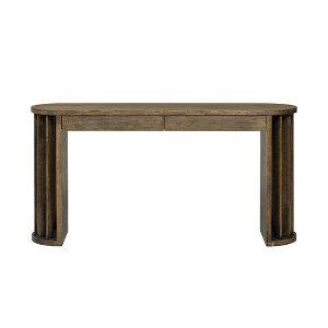 Luxystar 59’’ Long Console Table with Curved and Straight Line Design for Entrance and Living Room, Natural - 1 of 4