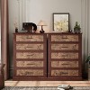 GAOMON Farmhouse 5 Drawer Dresser for Bedroom, Tall Chest of Drawers with Metal Handles, Rustic Wooden Dresser TV Stand - 3 of 4