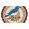Earth Rugs Bluebird Round Coaster – 7"x7" Braided Jute Accent with Spring Bird & Floral Design - 3 of 3