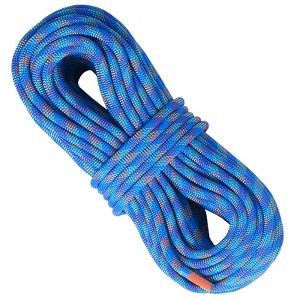 VEVOR 10.2mm Dynamic Climbing Rope, 40M(131ft) Outdoor Rock Climbing Rope 25KN Breaking Tension, Stretchable Fiber Rope with Steel Snap Hooks, Blue - 1 of 4