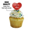 Delaware State University Hornets Logo Heart Love Cupcake Picks Toppers Decoration Set of 6 - 3 of 4