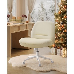 SONGMICS Computer Chair with Wheels, Adjustable Height Armless Office Chair, Vanity Chair, Desk Chair, Wide and Comfortable Seat - 1 of 4