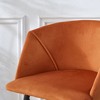 2PCS Velvet Counter Height Bar Stool with Metal Legs and Ergonomic Curved Back for Living Room - 4 of 4