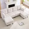 Mjkone Corduroy U-Shape Modular Convertible Sectional Sofa Couch,Upholstered 4-Seater Sofa with Movable Ottoman - 2 of 4