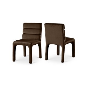 Meridian Furniture,Kai Velvet Dining Chair, Set of 2 - 1 of 4