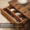 Homhougo Dining Table Set for 4, Kitchen Dining Table Set with Upholstered Benches, Kitchen Dining Room Table with Storage Drawers - 3 of 4