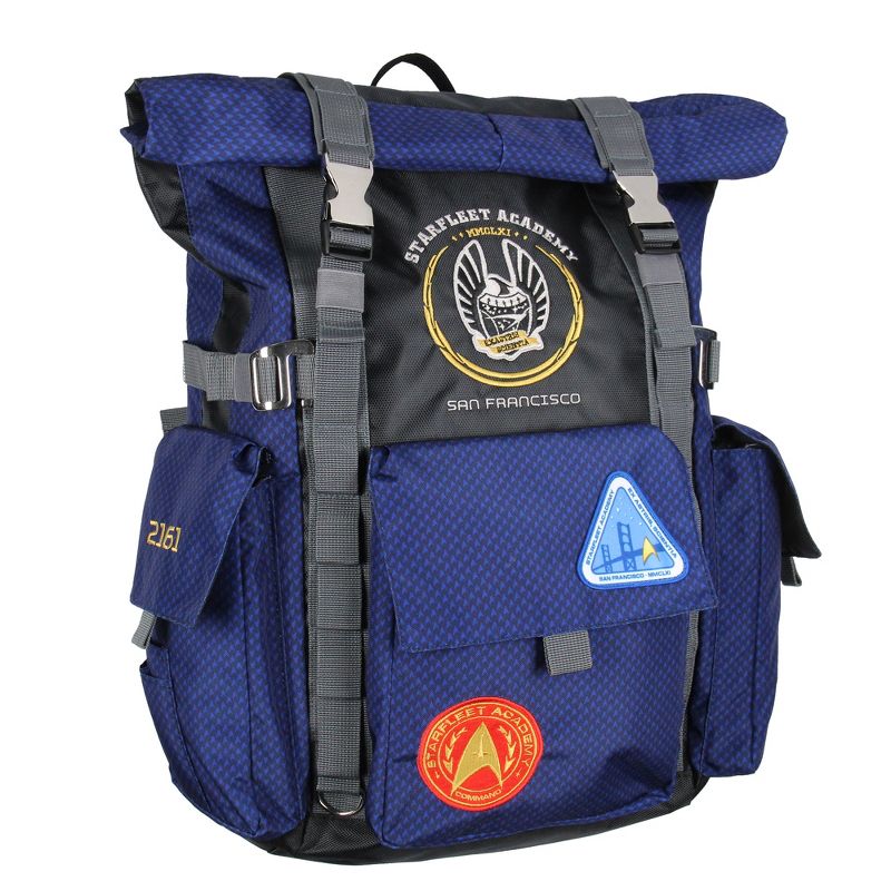 Star Trek Starfleet Academy Roll Top Hiking Gym Laptop School Travel Backpack Blue, 1 of 8