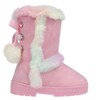 bebe Toddler Girl's Winter Boot with Rhinestone Eyelets and Faux Fur Details for Cold Weather Comfort - 2 of 4