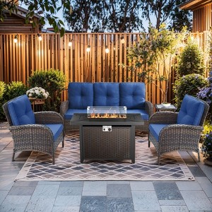 Gymojoy Sofa Patio Chair with Propane Fire Pit Table - 1 of 4