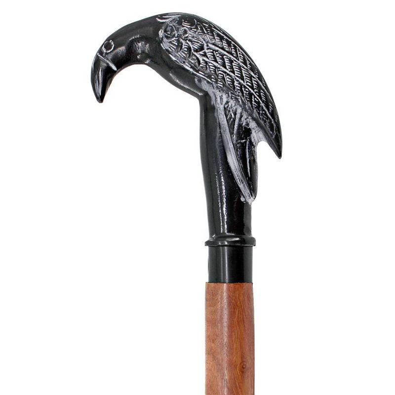 Poe's Mystic Raven Solid Hardwood Walking Stick, 2 of 8