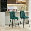 GDFStudio Gemma Contemporary Velvet Upholstered Bar Stools (Set of 2) - 2 of 4