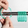 Home Mart Goods 12 Piece Premium Plastic Teal Blue Shower Curtain Hooks Rings Round 2.3" Inches - 2 of 4