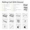 YIGII 3 Tier Rolling Utility Cart with Drawer,REBECAT Utility Cart Made of Multifunctional Storage Organizer Tool for Kitchen,Bathroom,Living Room - 4 of 4