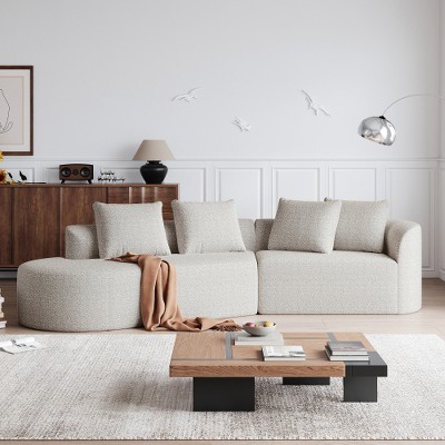 112" Modern Chenille Modular Sectional Sofa with 4 Pillows, Cloud-Style 4-Seat Oversize Couch for Living Room or Apartments – The Pop Home