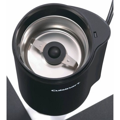 Compact Black Electric Coffee Grinder with Stainless Steel Blade