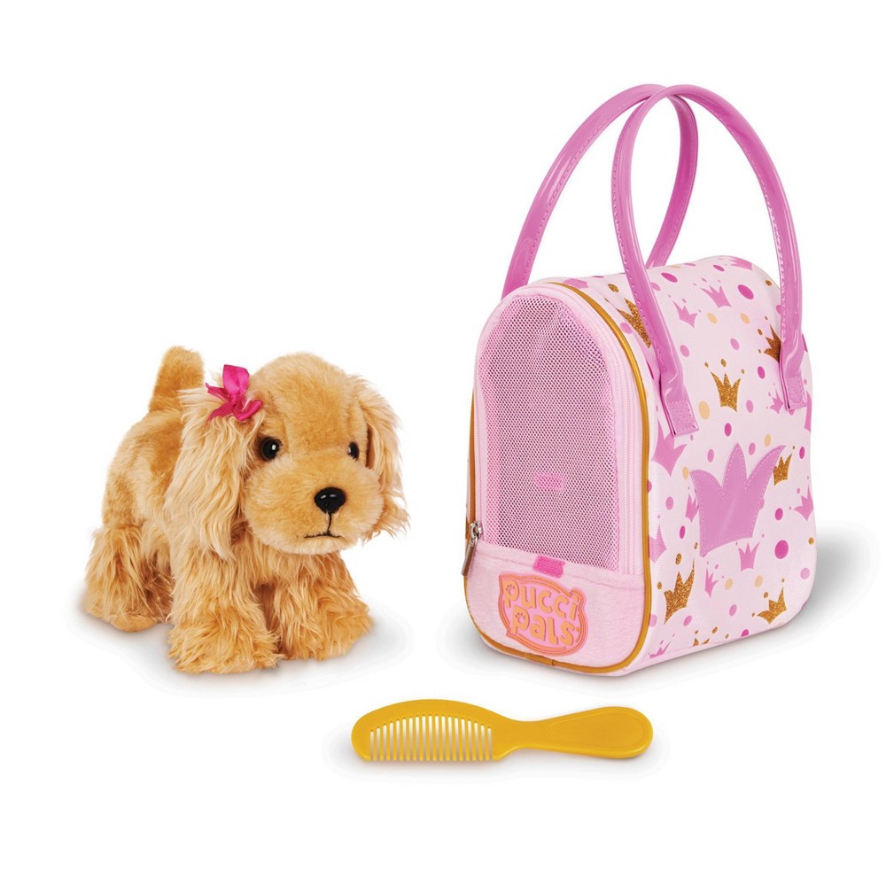 Photos - Soft Toy Pucci Pals Portable Pink Crown Glam Bag & Cocker Spaniel Plush Dog with Purse