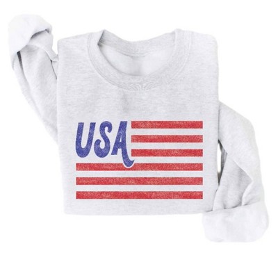 Women's Wo's Usa Flag Graphic Sweatshirt - OAT COLLECTIVE