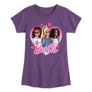 Girls' - Barbie - Valentine's Day Fitted Short Sleeve Graphic T-Shirt - 1 of 3