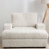 NicBex Oversized Faux Rabbit Fur Sofa Bed with Storage Ottoman & Cup Holders,Upholstered Sleeper Chair for Living Room,Bedroom - 3 of 4