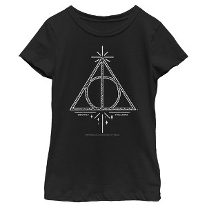 Girl's Harry Potter Deathly Hallows Symbol T-Shirt - 1 of 4