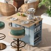 Rolling Kitchen Island Cart, with Wood Desktop, Cabinet and Drawers, Spice Rack, Towel Rack, Wine Rack, for Kitchen, Dining - 4 of 4