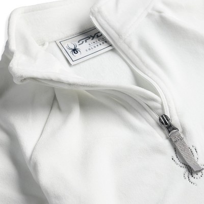 Spyder Girl's Shimmer Bug Half Zip T-neck Ski Base Layer Jacket, White ...
