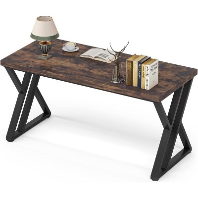Vynxaria 55¡± Modern Writing Desk with Z-Shaped Metal Legs, Heavy Duty Computer Desk for Home Office & Study
