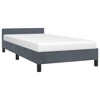 Bed Frame With Headboard Dark Grey Velvet, Plywood, Engineered Wood - 4 of 4