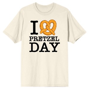 The Office I Love Pretzel Day Crew Neck Short Sleeve Natural Men's T-shirt - 1 of 2