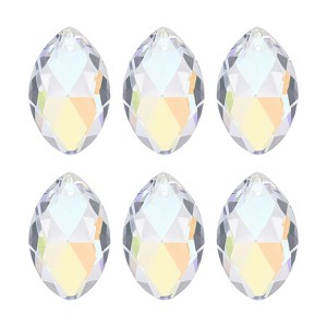 Unique Bargains K9 Crystal DIY Grid Chandelier Oval Pendant beads 1.5" 6 Pcs - 1 of 4