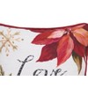 C&F Home 10" x 10" Love Poinsettia Small/Petite Christmas Accent Pillow - 2 of 4