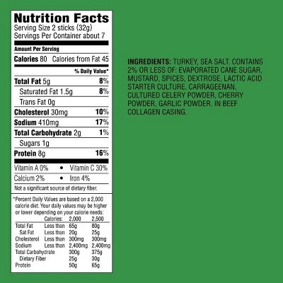 Turkey Sausage 8g Protein Snack Sticks - 8oz - Good & Gather™