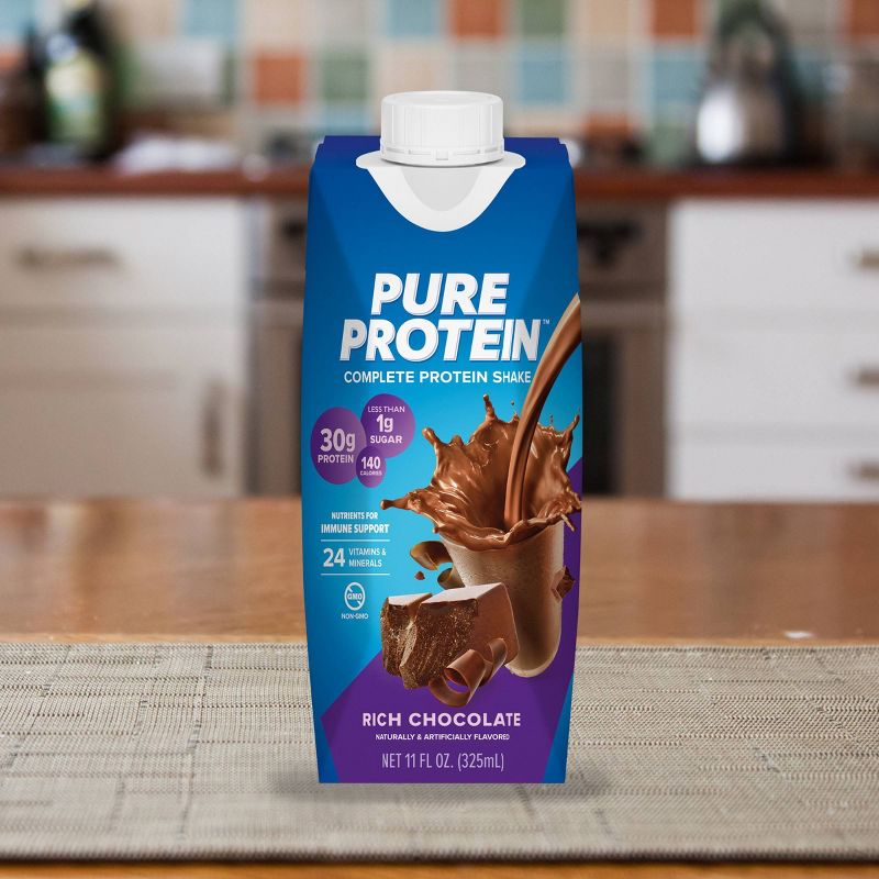 Pure Protein Complete 30g Protein Shake - Rich Chocolate - 4ct/44 fl oz, 4 of 8