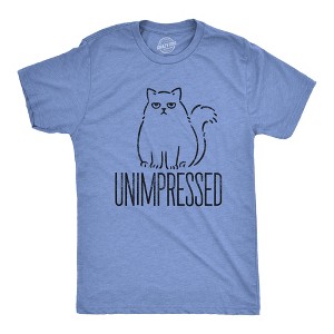 Mens Unimpressed Funny Cat Dad T-Shirt Hilarious Kitty Graphic Tee Pet Lover - Crazy Dog Men's T Shirt - 1 of 4