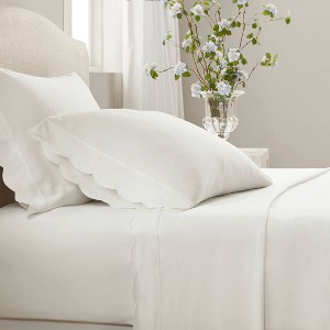 Armoire Collection Scalloped Sheets Sets White - 1 of 3