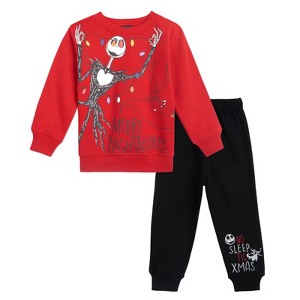 Disney Christmas Halloween Fleece Sweatshirt and Jogger Pants Outfit Set Toddler - 1 of 4