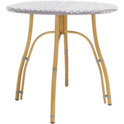 Kylie Grey and White Rattan Bistro Table
