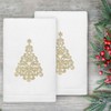 Linum Home Textiles Christmas Gold Tree - Embroidered Luxury 100% Turkish Cotton Hand Towels (Set of 2) - 2 of 3