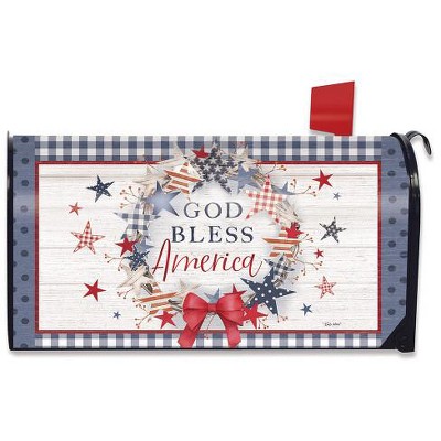 Briarwood Lane Everyday Mailbox Cover  - Standard Size - American Wreath Mailbox Cover