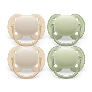 Avent Philips Ultra Soft Pacifier 0-6 Months - Sand/ Pastel Warm Green - 4pk - 1 of 4