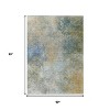 Khaki And Navy Blue Abstract Washable Indoor Outdoor Area Rug - 3 of 4